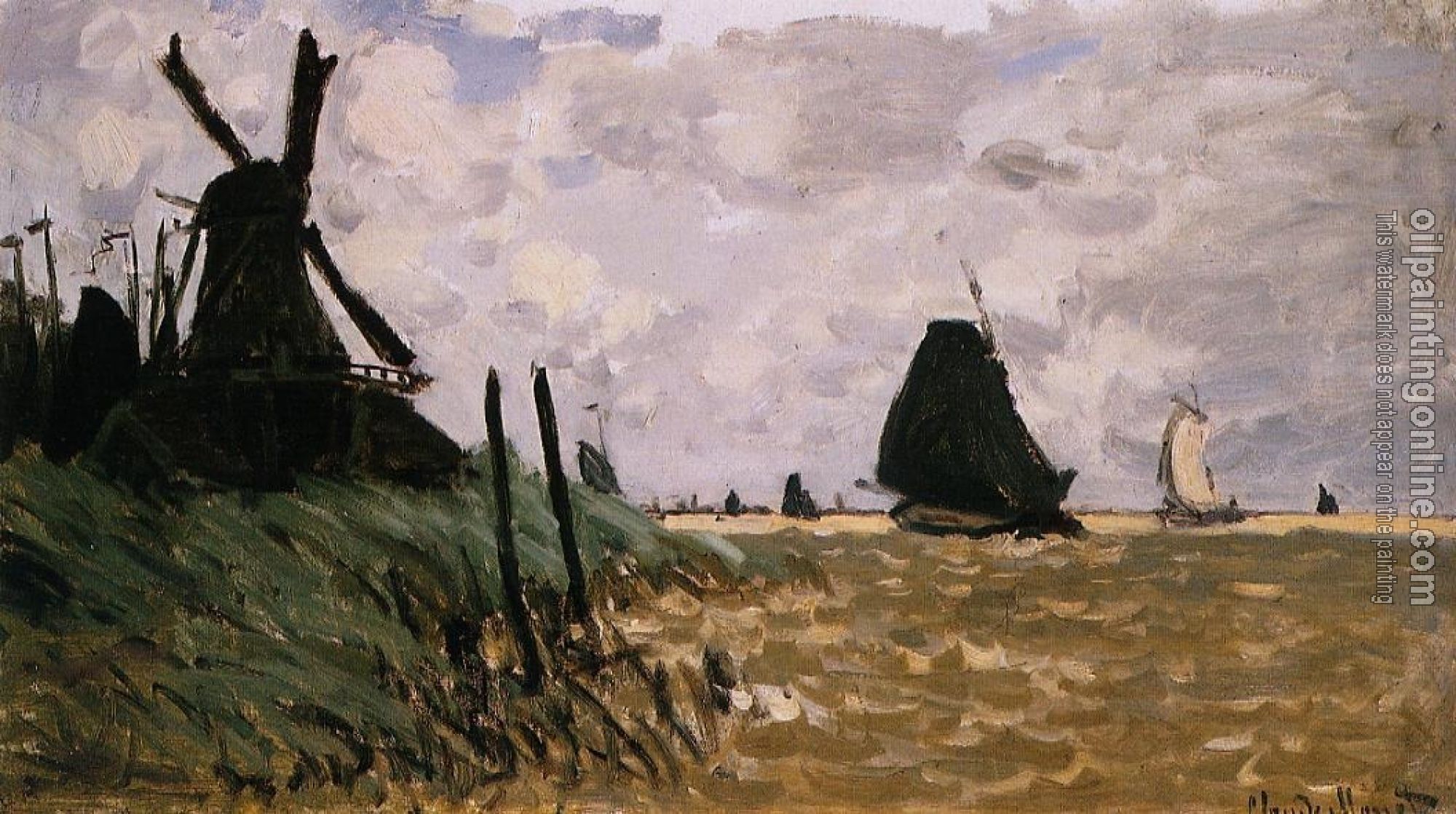 Monet, Claude Oscar - Windmill at Zaandam